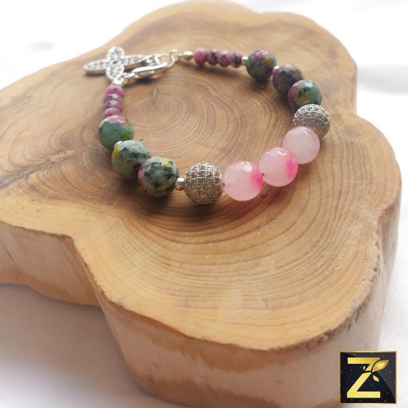 Agate Silver Beaded Bracelet - Picture 8 of 8